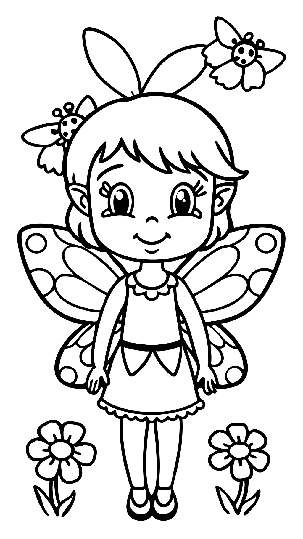 easy fairy coloring pages